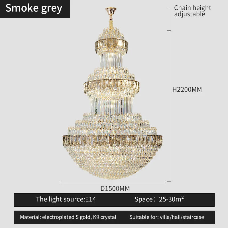 DecorBites™ Crystal Chandelier: Luxury Lighting for Villa, Hotel, Office & Exhibitions