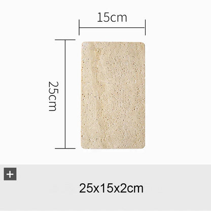 DecorBites™ Beige Travertine Marble Plate for Pastry Cheese Dessert Coffee & Bathroom Essentials