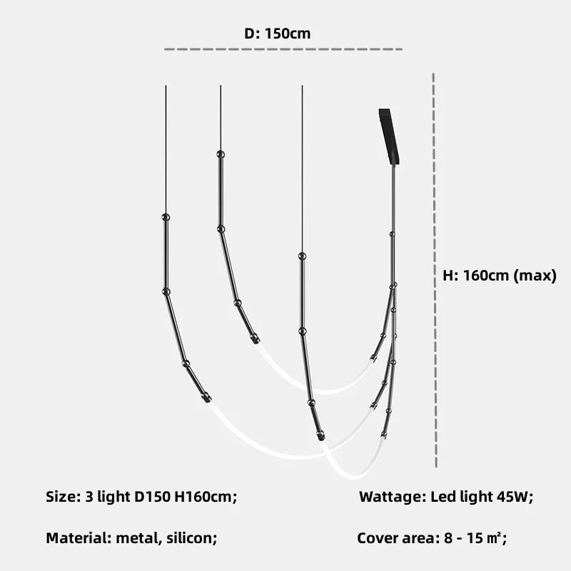 DecorBites™ Bamboo Pendant Lights: Nordic Loft Stair LED Luminarias for Minimalism Decor