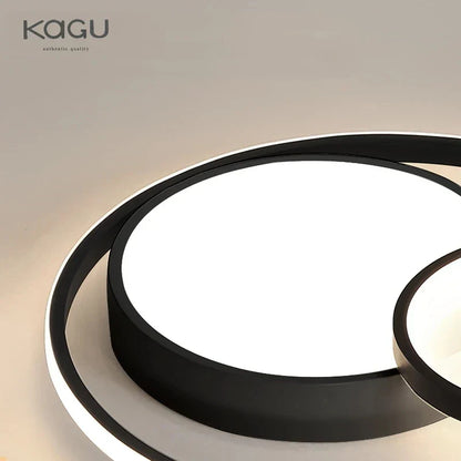 DecorBites™ Black Modern LED Ceiling Lights, Dimmable Round Ring Light Fixtures for Living Room