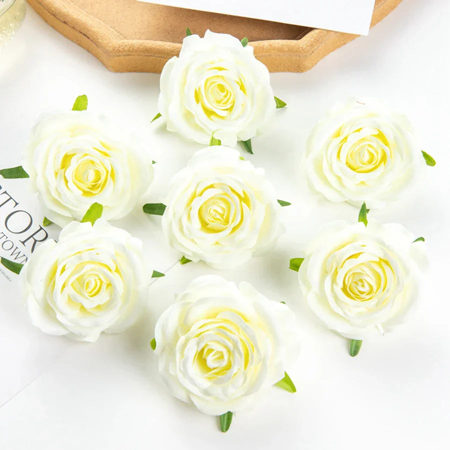 ديكور بايتس™ 10 قطع من الورود الحريرية الزرقاء لتزيين حفلات الزفاف، إكسسوارات الزفاف، زهور صناعية