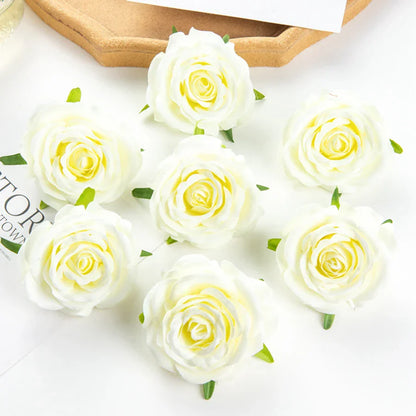 ديكور بايتس™ 10 قطع من الورود الحريرية الزرقاء لتزيين حفلات الزفاف، إكسسوارات الزفاف، زهور صناعية