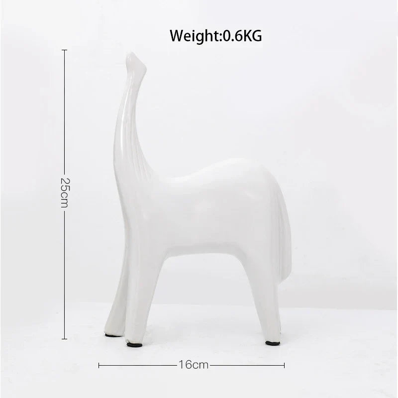 DecorBites™ Black & White Horse Abstract Ornaments for Home Decor