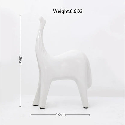 DecorBites™ Black & White Horse Abstract Ornaments for Home Decor