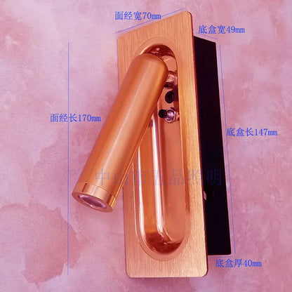 مصباح حائط LED قابل للتعديل بجانب السرير من DecorBites™ لغرف الضيوف في الفنادق الحديثة