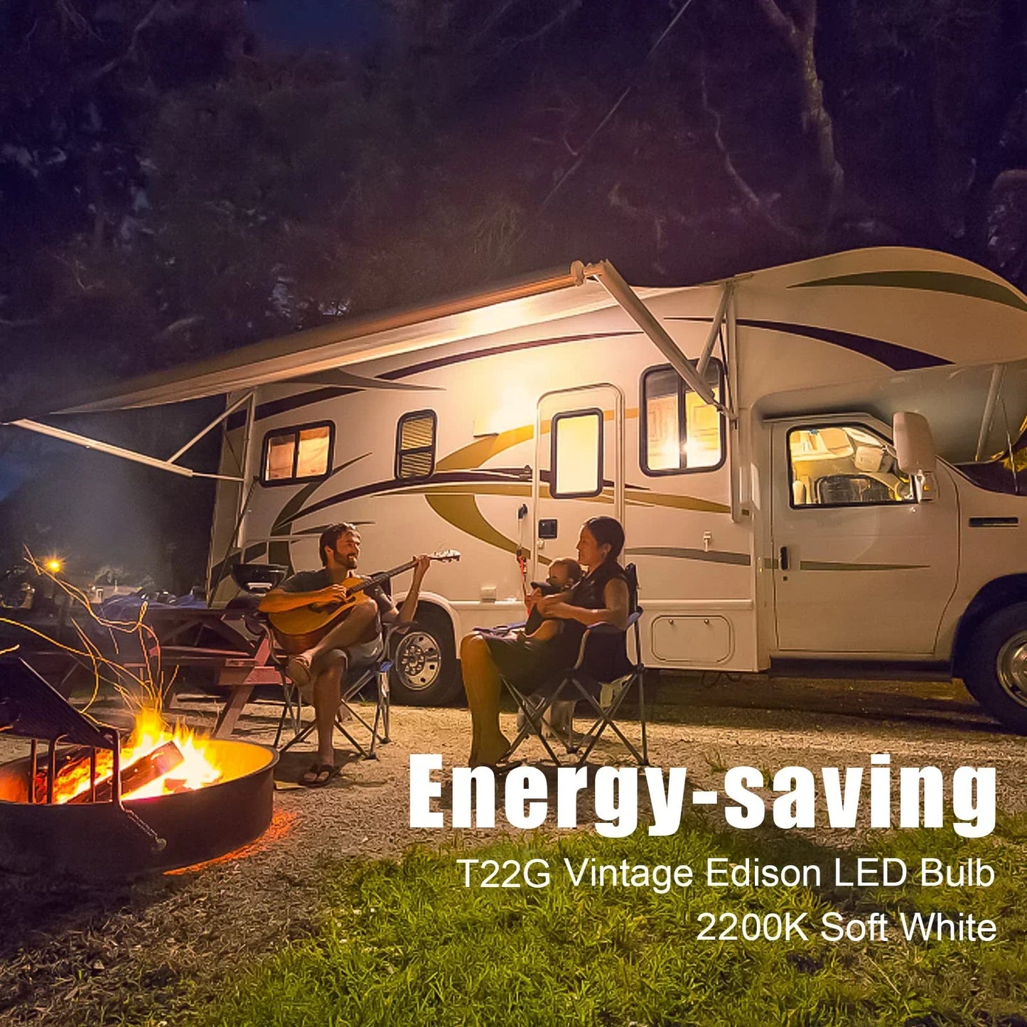 مصباح LED زجاجي كهرماني من DecorBites™ | ضوء صغير منخفض الجهد | أبيض دافئ 2200 كلفن