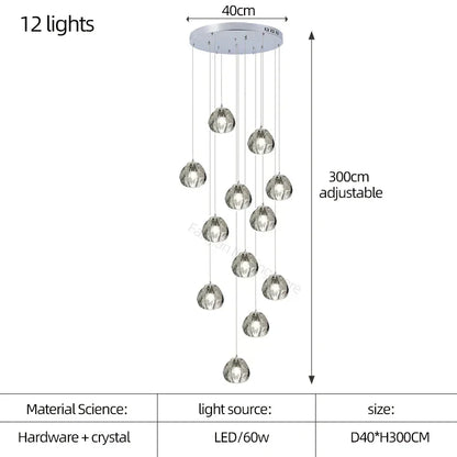 DecorBites™ Crystal LED Chandelier for Luxe Living Spaces