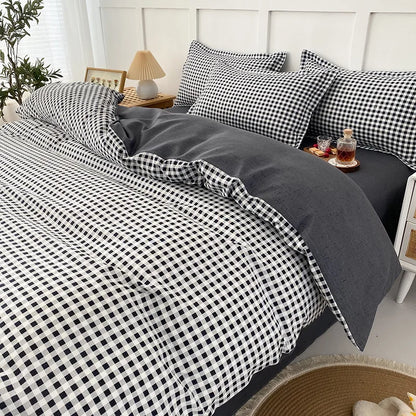 Decobites Lattice Plant Geometric Pattern Bedding Set with Sheet Pillows