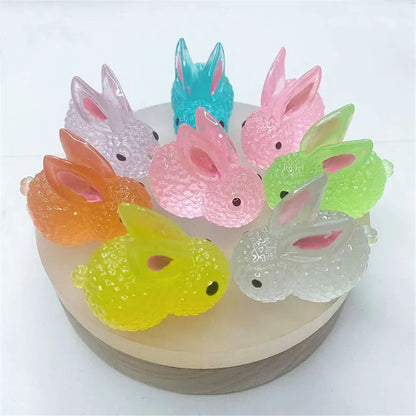DecorBites™ Fluorescence Micro Rabbit Figurine: Miniature Room Decor Ornaments