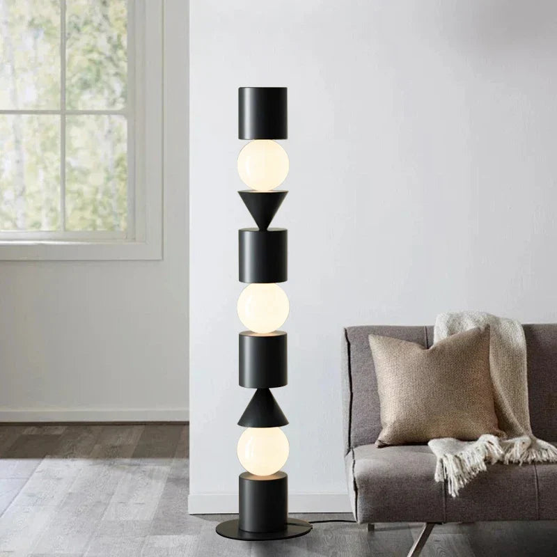 Lámpara de pie LED negra DecorBites™ para iluminación decorativa del hogar