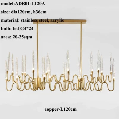 DecorBites™ Crystal Branch Chandelier: Nordic LED Pendant Light for Home Décor & Wedding Lighting