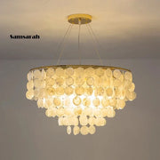 Chandelier de Carcasa Metálica Cromada Dorada Decorbites™ para Restaurante, Sala de Estar, Hotel y Salón