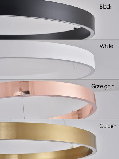 DecorBites™ LED Ring Chandelier for Home Decor - Modern Nordic Style Lighting