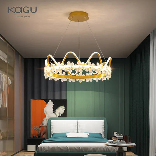 DecorBites™ Crystal Flower Ring Chandelier for Modern Living and Bedroom