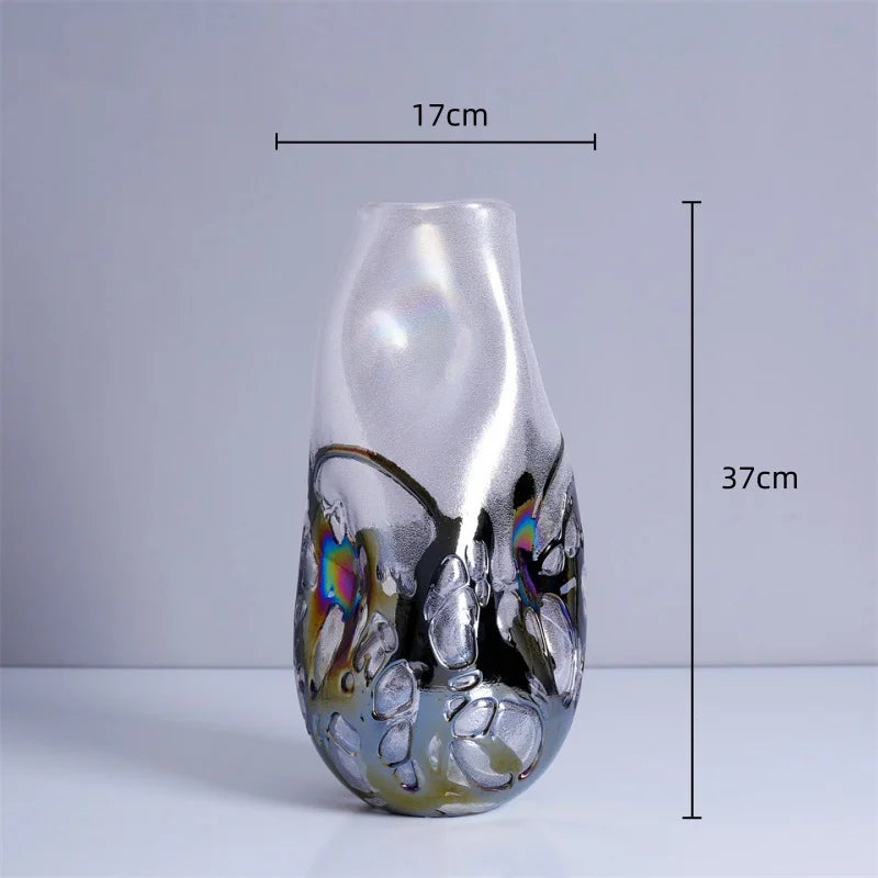 DecorBites™ Gradient Glass Vase for Home Decor and Floral Arrangements