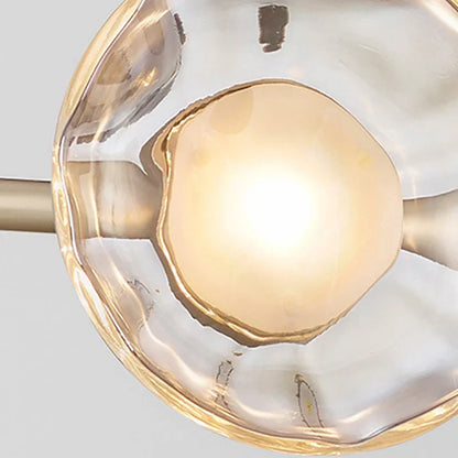 DecorBites™ Glass LED Chandeliers Gold Metal 3000K: Restaurant Parlor Kitchen Dining Lighting