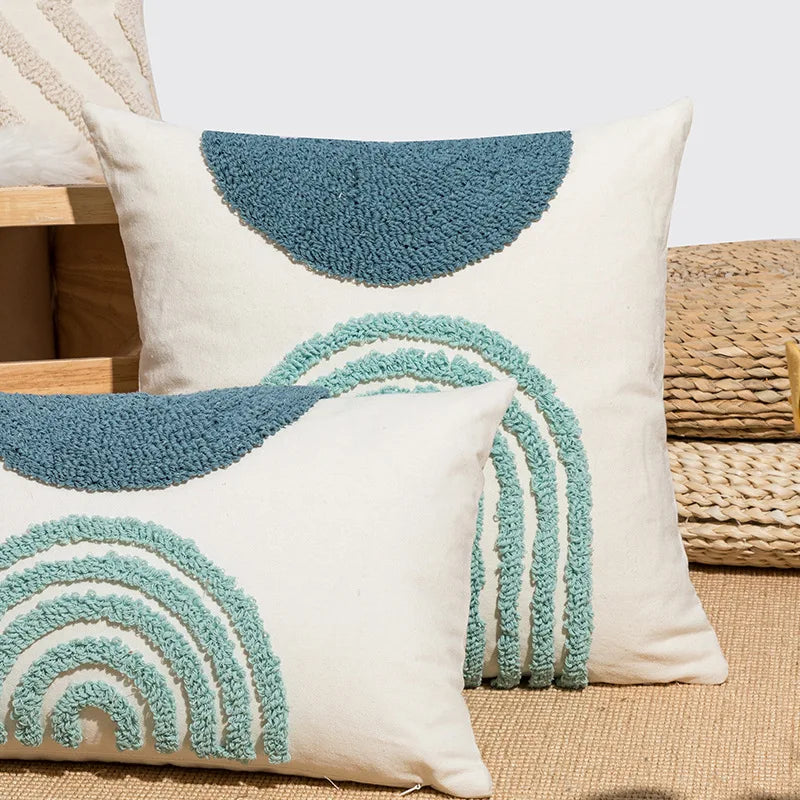 Funda de Cojín con Bucle de Medio Círculo Decorbites™ con Borla Bordada para Cojines, Fundas de Almohadas para la Sala de Estar