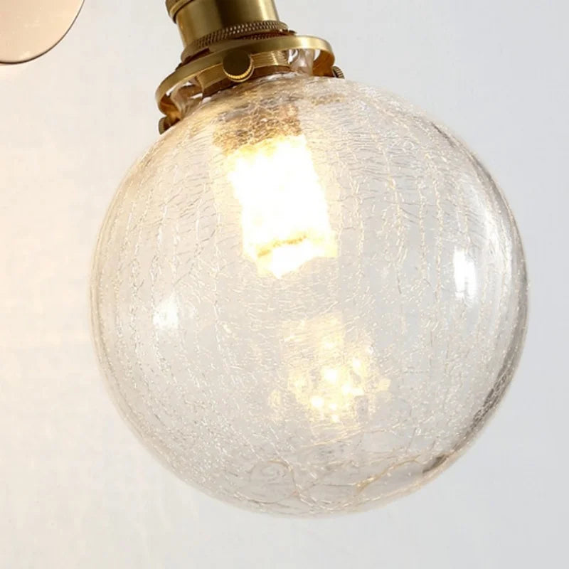 DecorBites™ Clear Glass LED Wall Sconce Pull Chain Switch Modern Bathroom Mirror Light