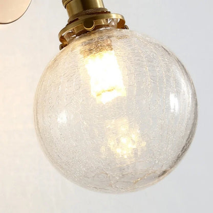 DecorBites™ Clear Glass LED Wall Sconce Pull Chain Switch Modern Bathroom Mirror Light