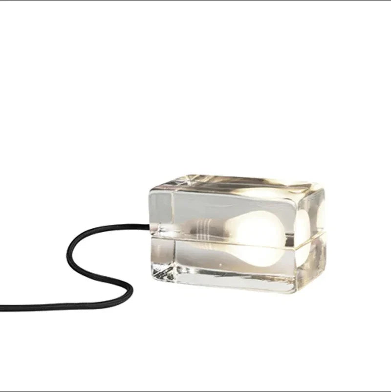 DecorBites™ Clear Ice Cube LED Table Lamp for Modern Bedroom Decor