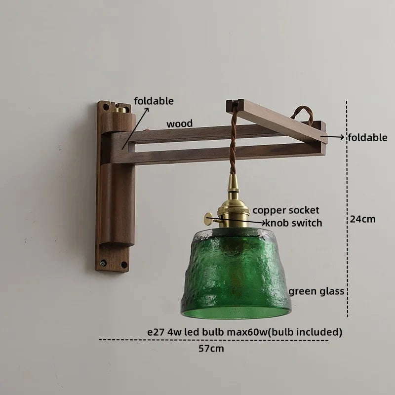 DecorBites™ Ceramic Walnut Wall Sconce with Knob Switch for Bedroom Living Room