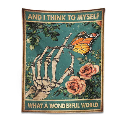 Decobites Skeleton Hand Tapestry Wall Hanging for Psychedelic Aesthetic Bedroom Decor