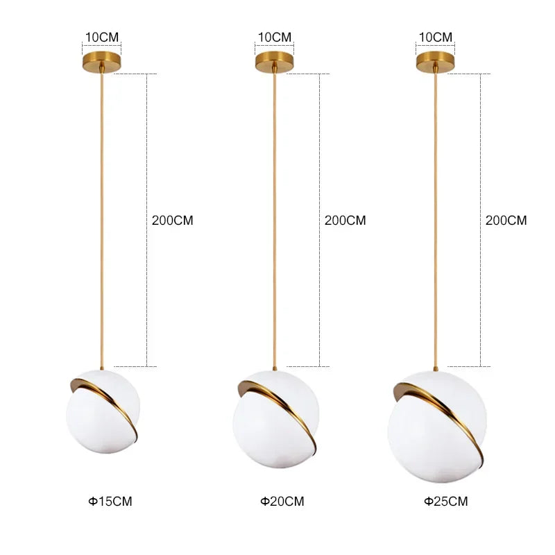 DecorBites™ Golden Ball Pendant Light | Nordic Style Dining Room Chandelier