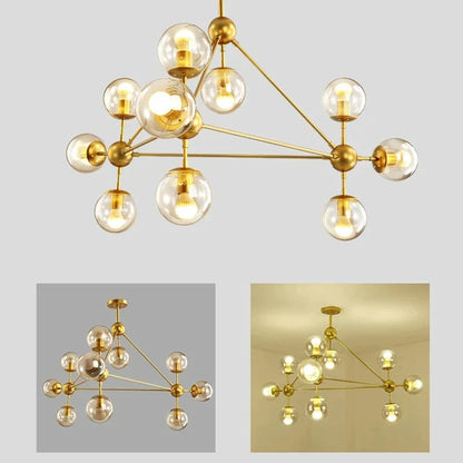 DecorBites™ Glass Bean Industrial Pendant Light for Living Room Bedroom Loft