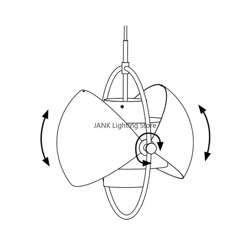 Lámpara colgante deformable de hierro DecorBites™ para decoración del hogar con iluminación LED