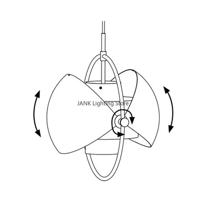 Lámpara colgante deformable de hierro DecorBites™ para decoración del hogar con iluminación LED