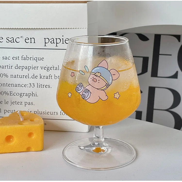 كأس زجاجي على شكل أرنب كاواي من ديكوربايتس™: كوب عصير لطيف للفتيات