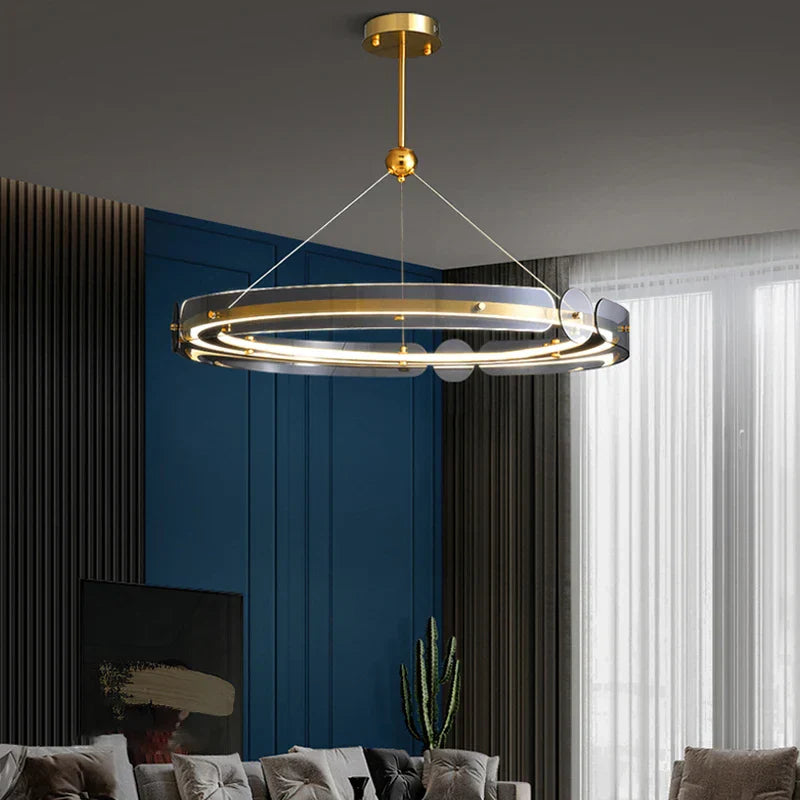 DecorBites™ Circular Ring LED Chandelier: Modern Lighting for Living, Bedroom, Dining Room