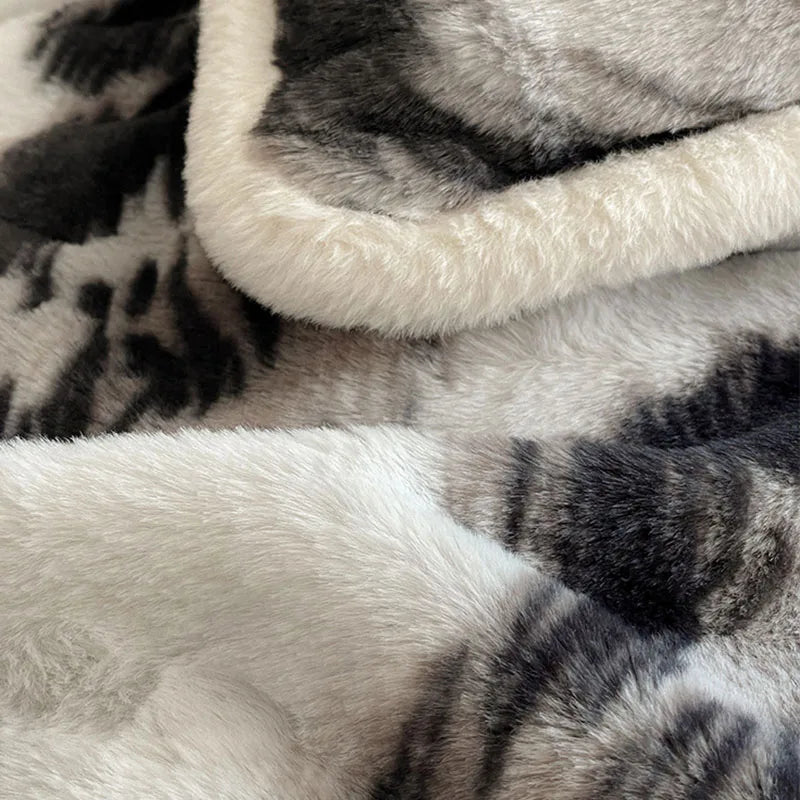 Juego de cama DecorBites™ Cozy Rabbit Hair, edredón tamaño Queen para un confort de lujo en invierno