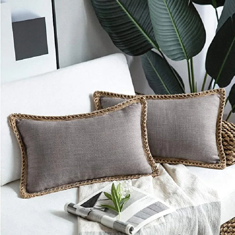 DecorBites™ Linen Square Throw Pillow Covers Set - Home Decor for Sofa, Couch, Bed