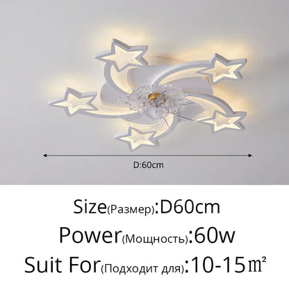 DecorBites™ Dimmable Ceiling Fan Lights with Remote Control for Living Children's Bedroom Dining Room