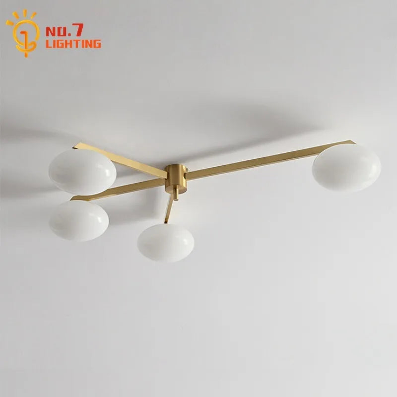 ديكوربايتس™ - وحدة إضاءة LED حديثة للسقف من النحاس اللامع باللونين الأسود والذهبي لغرفة المعيشة/المطبخ/الشرفة