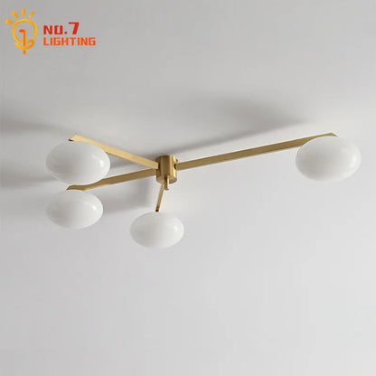 ديكوربايتس™ - وحدة إضاءة LED حديثة للسقف من النحاس اللامع باللونين الأسود والذهبي لغرفة المعيشة/المطبخ/الشرفة