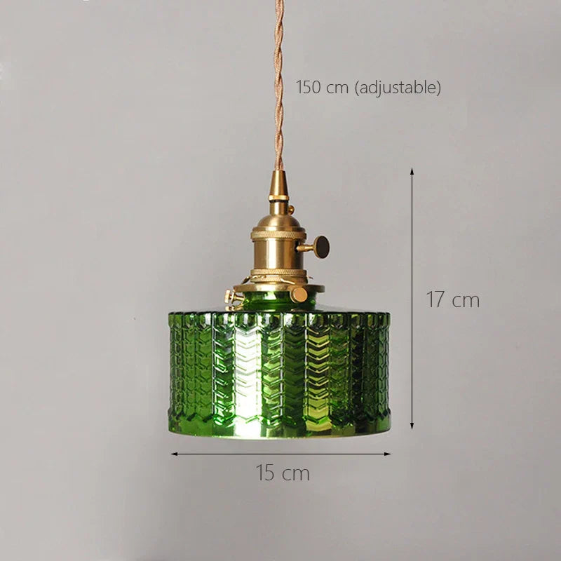 Decorbites™ Glas-Schirm-Kronleuchter-Deckenlampe für Schlafzimmer Esszimmer Grün Vintage LED