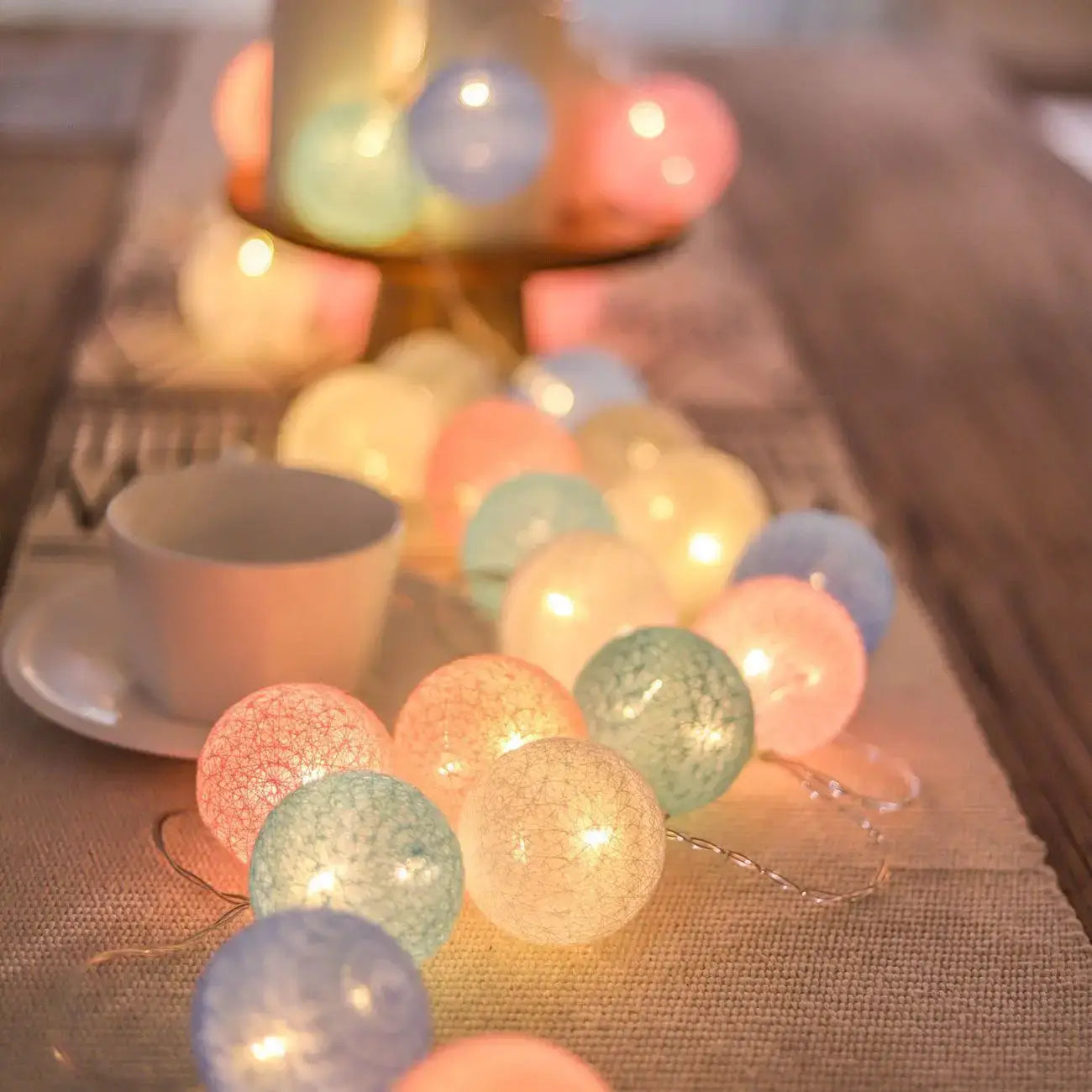 Guirnalda de Algodón Decorbites™ Luces LED de Cadena para Decoración del Hogar