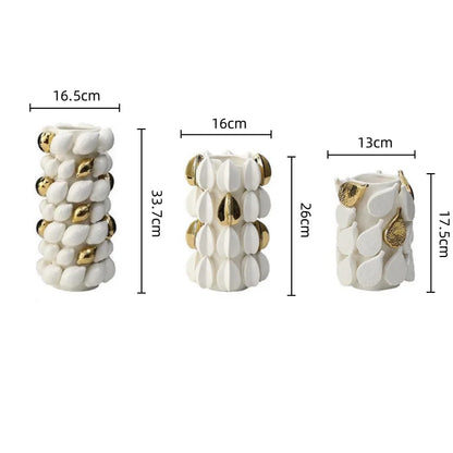 DecorBites™ Lemon Carambola Ceramic Vase Gold-Plated Fruit Shape Creative Home Decor