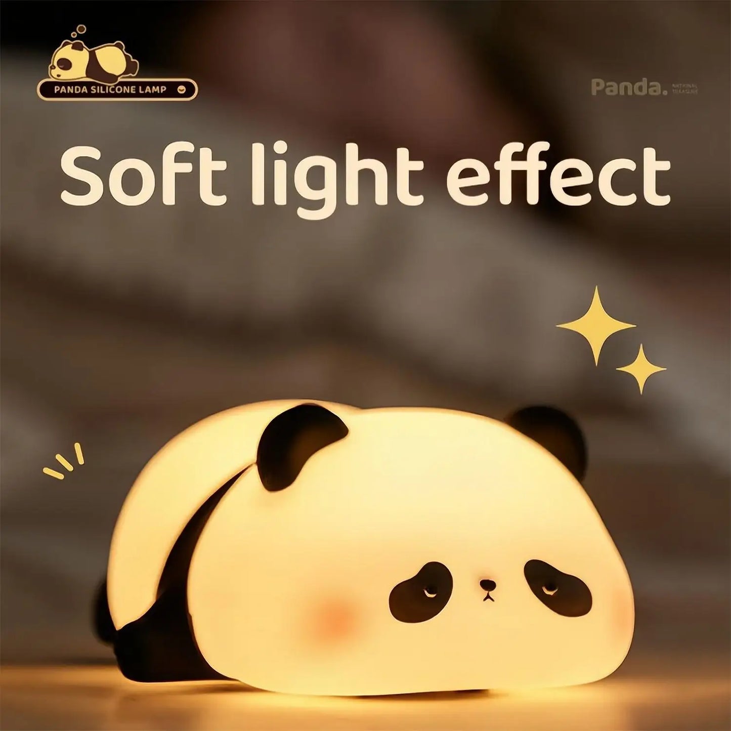 DecorBites™ Cute Panda Silicone LED Night Light USB Rechargeable Timer Sleep Lamp