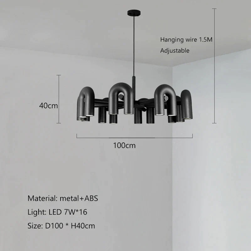 DecorBites™ LED Macaron Pendant Chandelier - Modern U Shape Hanging Lamp