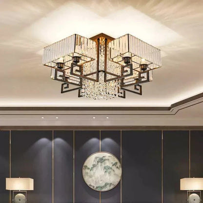DecorBites™ Crystal Rectangular Ceiling Light for Living Room, Bedroom, and Dining Room