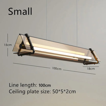 DecorBites™ Amber LED Pendant Lamp Tempered Glass Dining Table Minimalist Modern Design