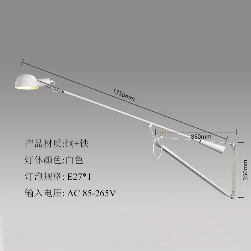 DecorBites™ Adjustable LED Wall Lamp Swing Arm Modern Light Fixture Black/White for Living Room