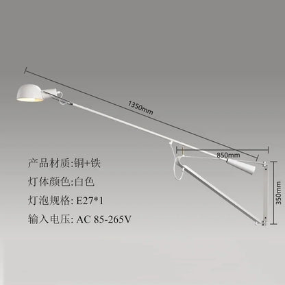 DecorBites™ Adjustable LED Wall Lamp Swing Arm Modern Light Fixture Black/White for Living Room
