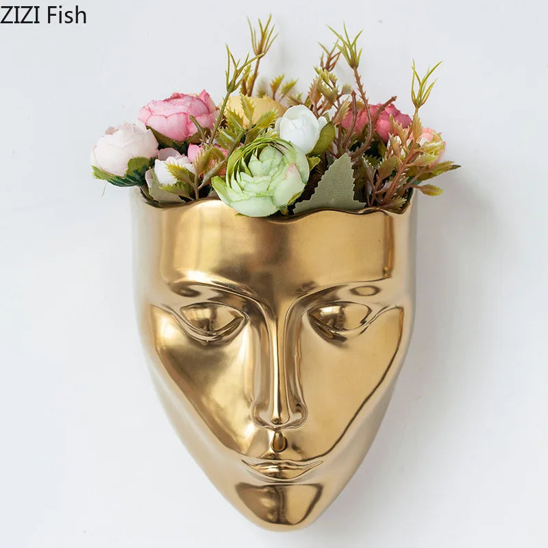 DecorBites™ Ceramic Wall-mounted Vase for Plant Pots and Flower Arrangement