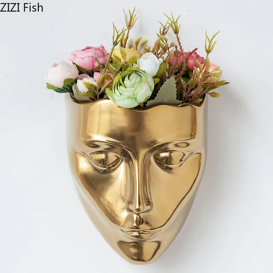 DecorBites™ Ceramic Wall-mounted Vase for Plant Pots and Flower Arrangement