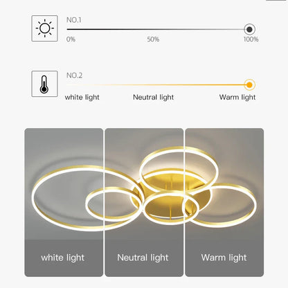 Lámpara colgante de techo con anillos LED DecorBites™ - Iluminación minimalista para el hogar