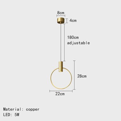 DecorBites™ Brass Ring Chandeliers: Dimmable Lighting Fixtures for Bedroom, Restaurant, Kitchen